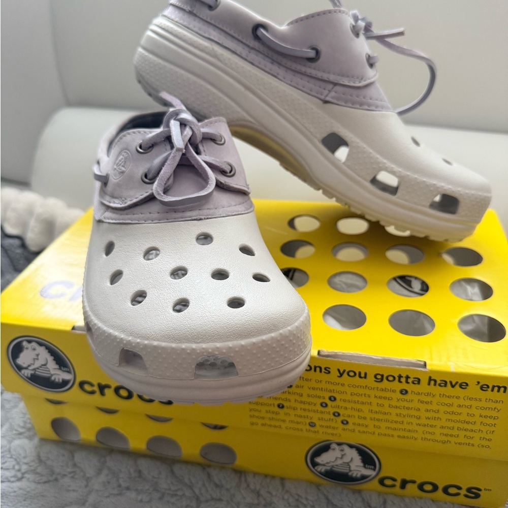 CROCS Kids Two-Tone Clog in White and Lavender